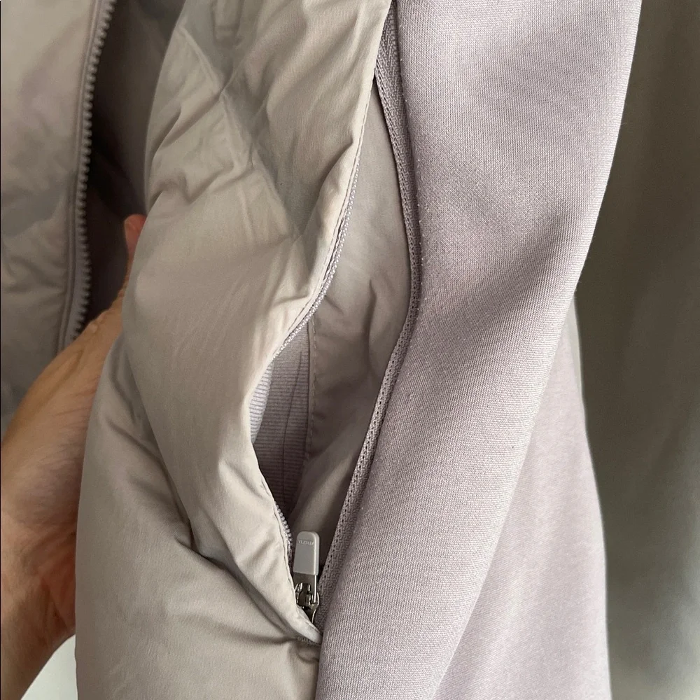 Athleta Puffer Full Zip‎ Jacket No Hood Lavender Gray Size XXS